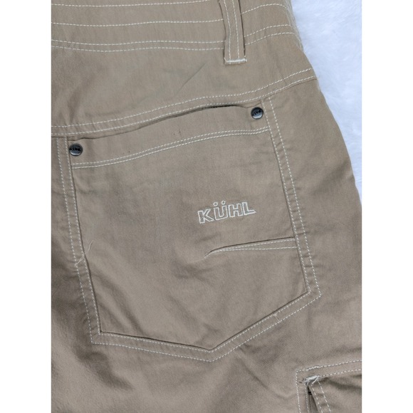 Kuhl Cargo Pants Men's 38x30 Khaki Cotton Blend Flat Front Hiking Workwear - Picture 11 of 14